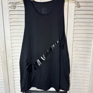 Nike Black Dri-FIT Tank with Glossy Swoosh Accent